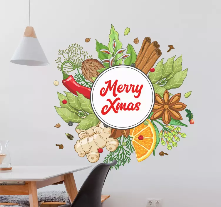 Christmas spices christmas sticker - TenStickers
