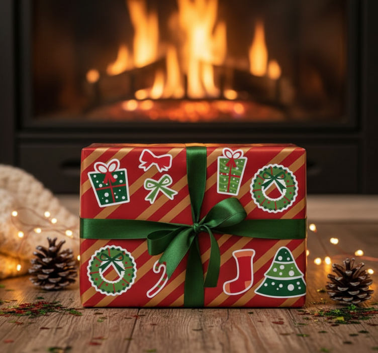 Christmas sticker featuring classic holiday designs - TenStickers