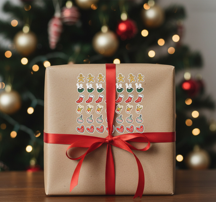 Christmas sticker set with festive designs - TenStickers