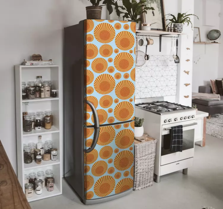 Circular Pattern Accent fridge sticker - TenStickers