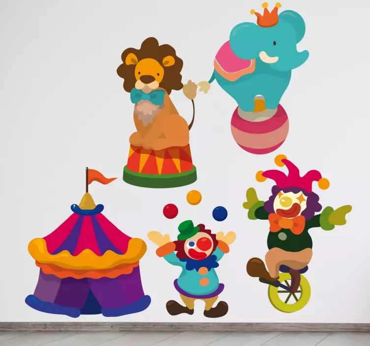 Circus Characters Decorative Decals - TenStickers