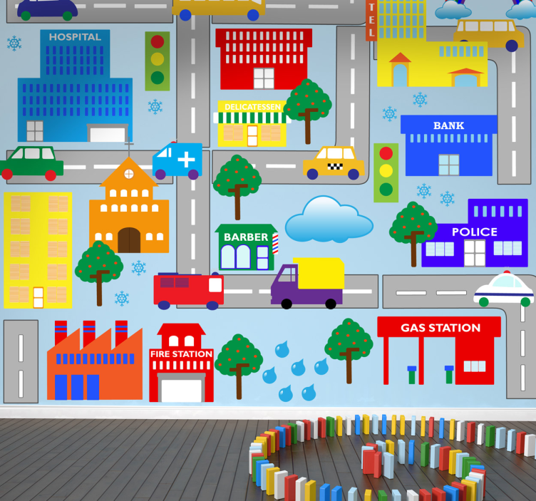 City Roads Kids Decal - TenStickers