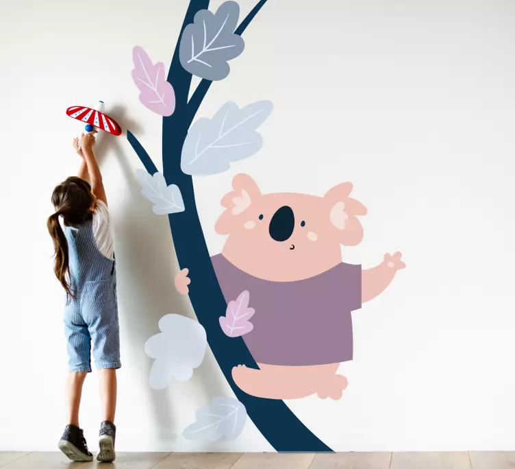 Climbing drew koala cartoon animal wall sticker - TenStickers