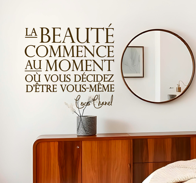 Coco Chanel Beauty Quote Sticker - TenStickers