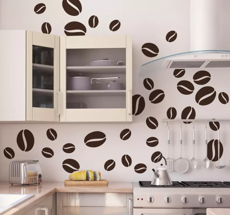 Coffee Beans Wall Sticker - TenStickers
