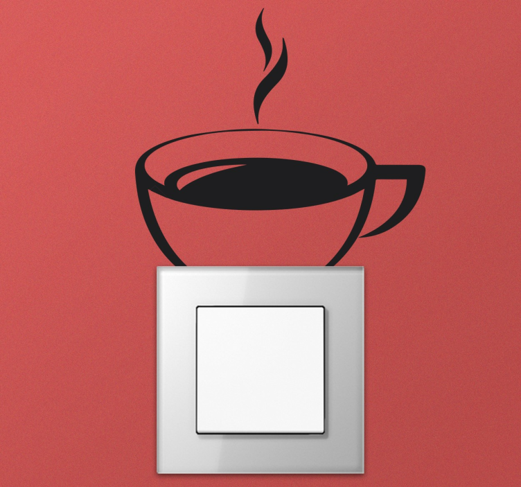 Coffee Cup Light Switch Sticker - TenStickers