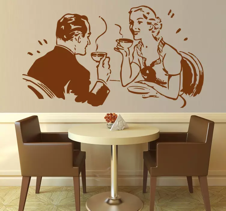 Coffee Date Wall Sticker - TenStickers