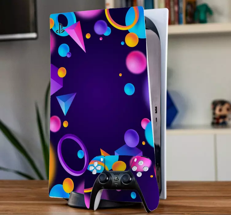 Colorful 3d background PS5 sticker - TenStickers
