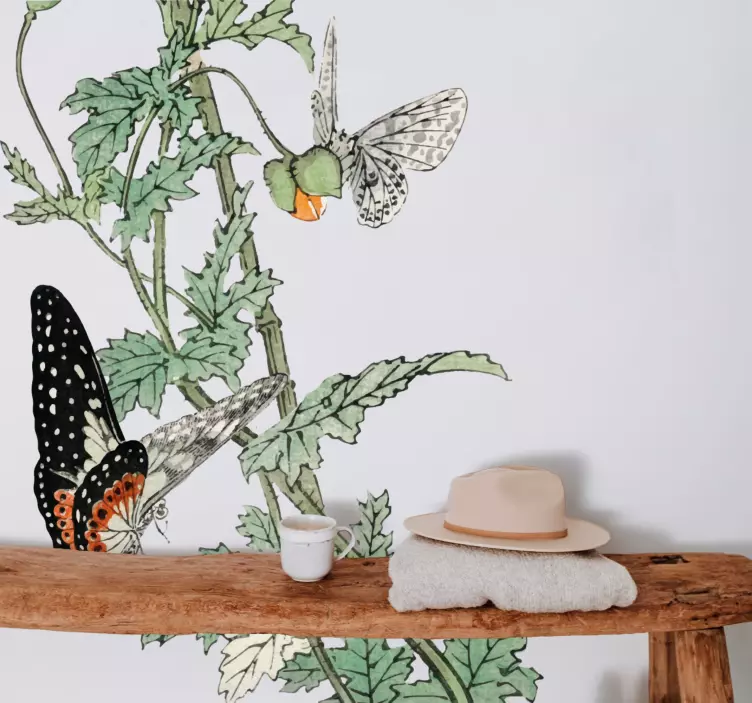 Colorful Butterflies Garden plant sticker - TenStickers