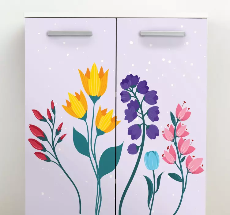 Colorful flower composition furniture sticker - TenStickers
