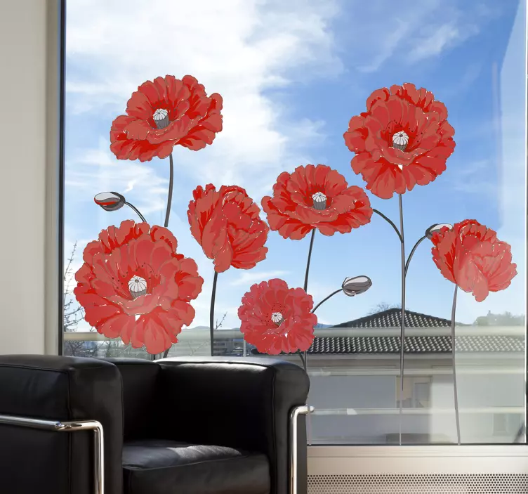 Colorful flowers wall sticker - TenStickers