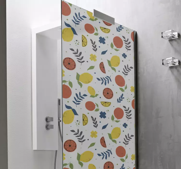 Colorful Fruit Patterns shower screen sticker - TenStickers