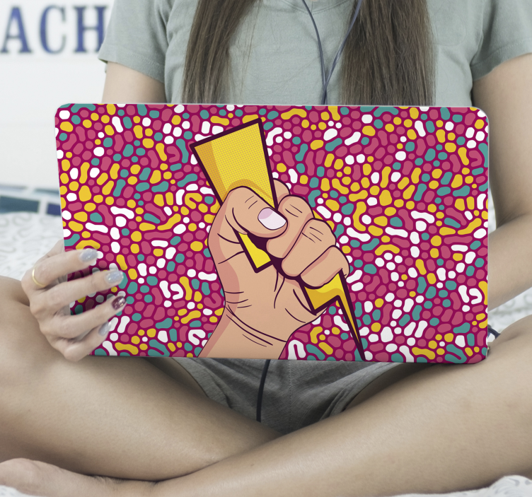Colorful Hand Gesture laptop skin - TenStickers