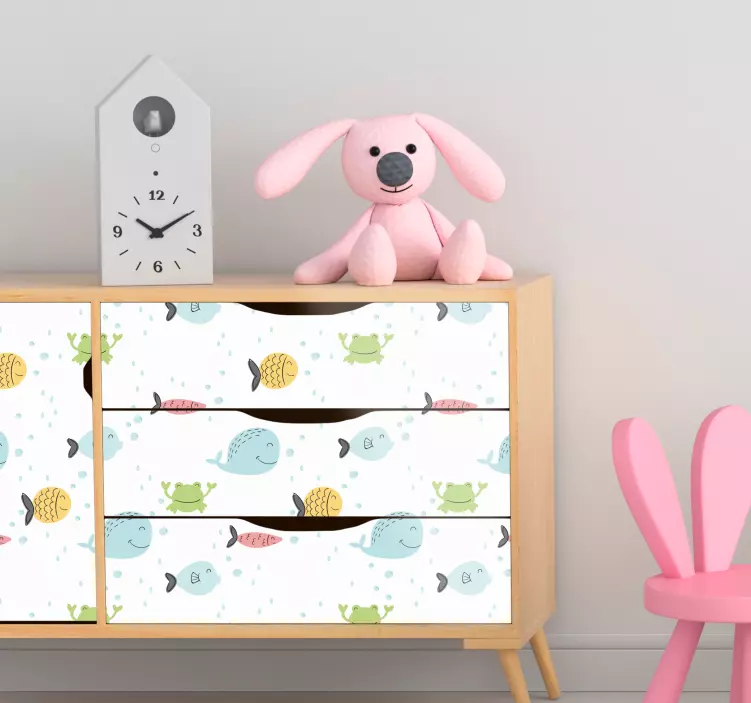 Colorful marine creatures furniture sticker - TenStickers