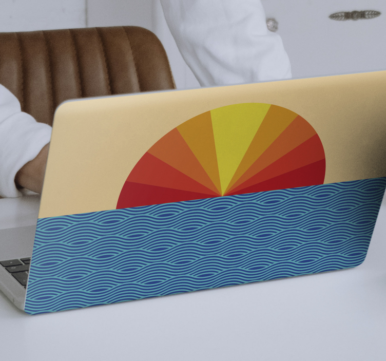 Colorful Sunset Scene laptop skin - TenStickers