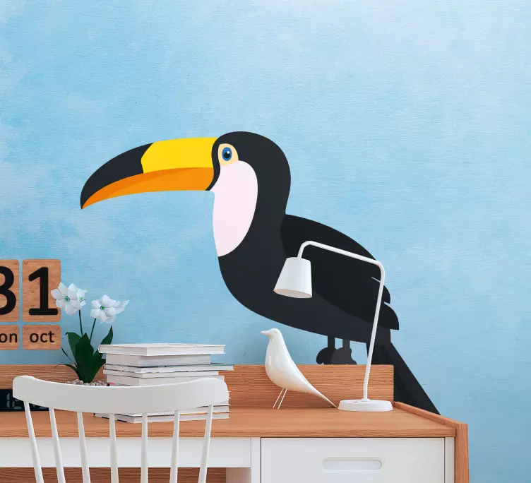 Colorful Toucan cartoon pet decal - TenStickers