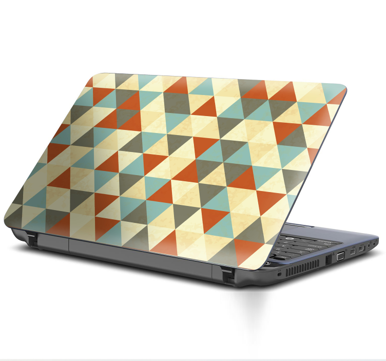 Colorful triangles pattern laptop sticker - TenStickers