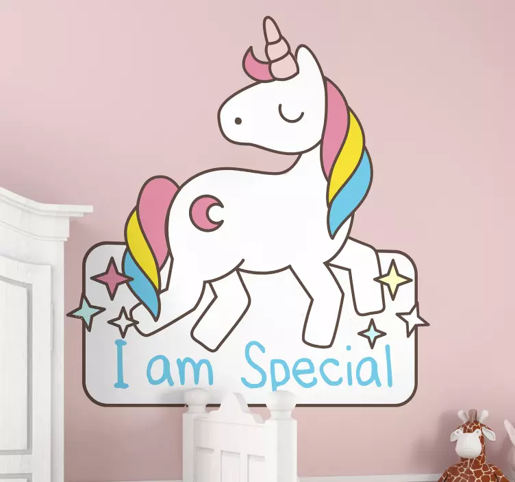 Colorful Unicorn Character kid's sticker - TenStickers