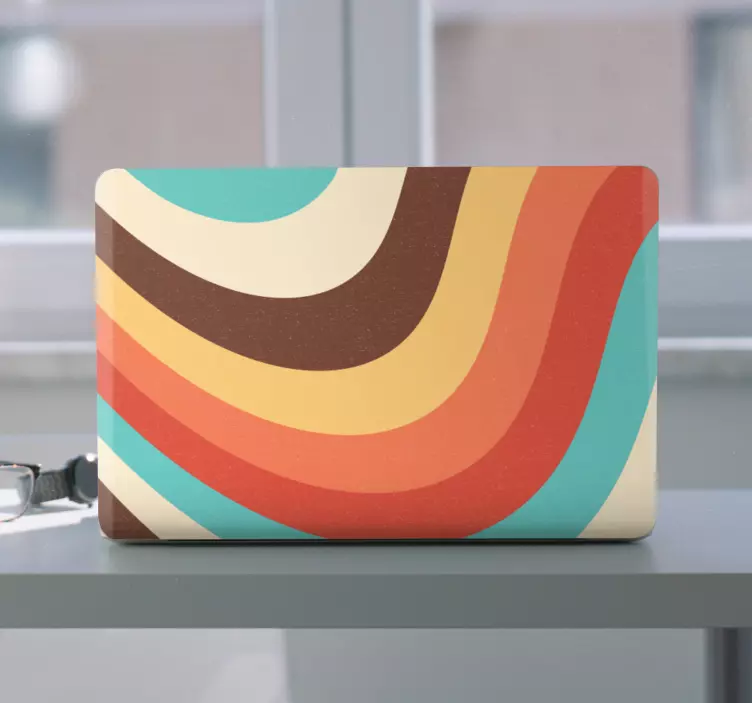 Colorful Wavy Pattern laptop skin - TenStickers