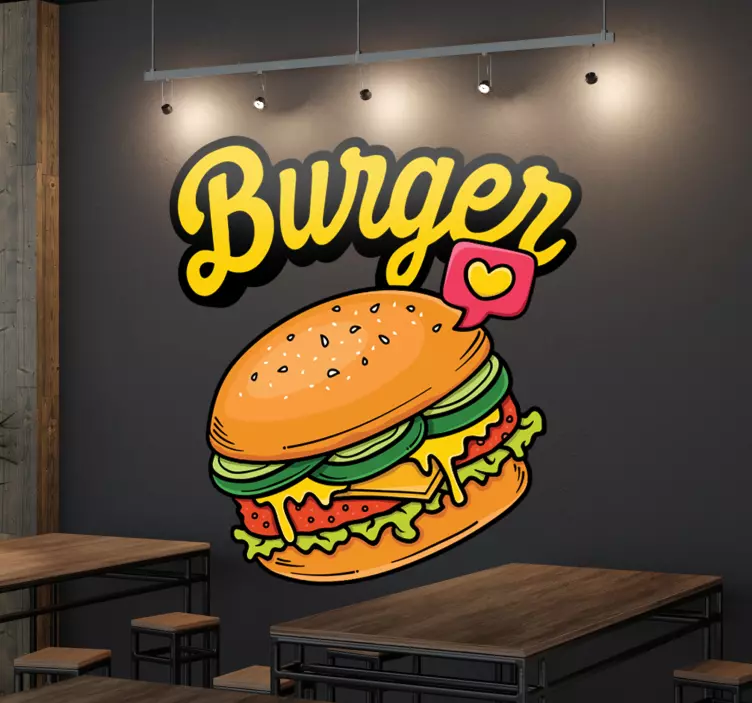 Colour Hamburger Sandwich Decal - TenStickers