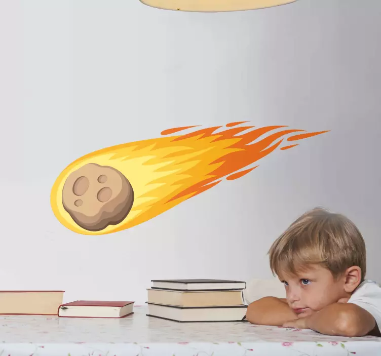 Comet falling down space wall sticker - TenStickers