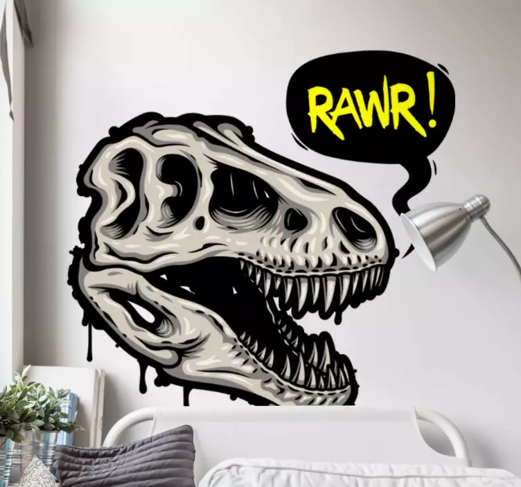 Comic dinosaur head dinosaur wall decal - TenStickers