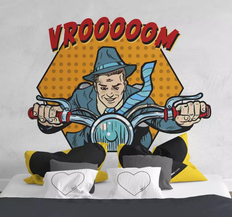 Comic texture with text motorbike sticker - TenStickers