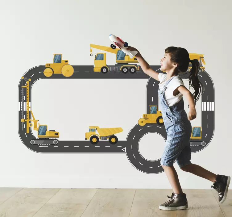 Construction vehicle track sticker illustration - TenStickers