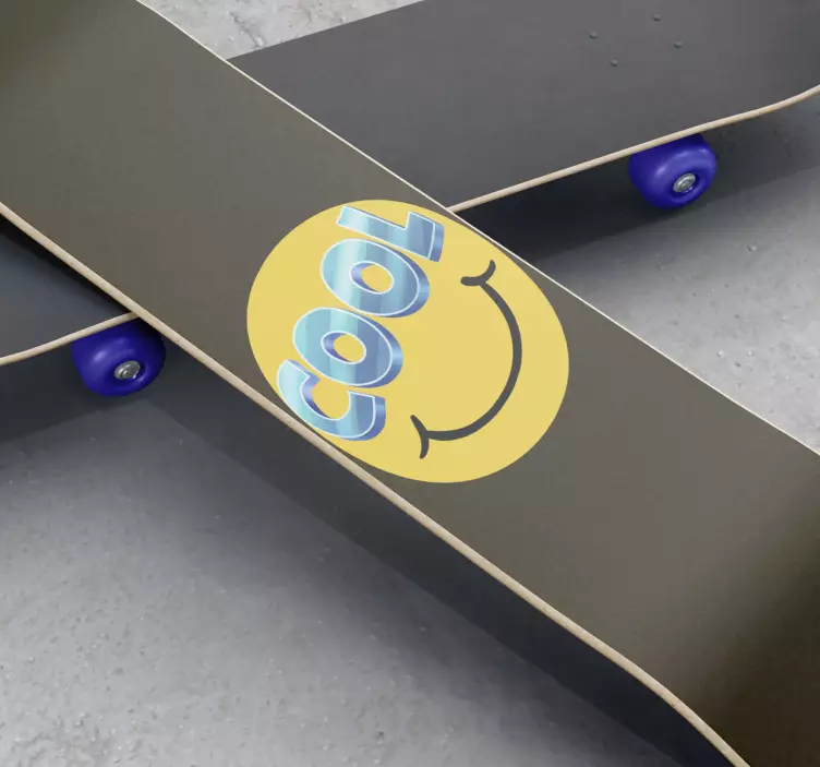 Cool Smiley Skateboard sticker - TenStickers