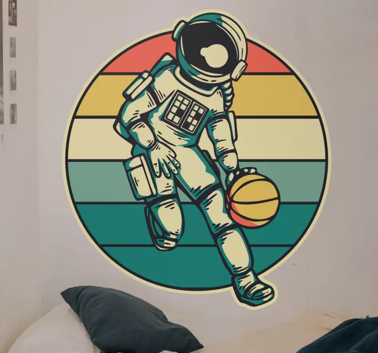 Cosmonaut Engaged in Basketball video game sticker - TenStickers