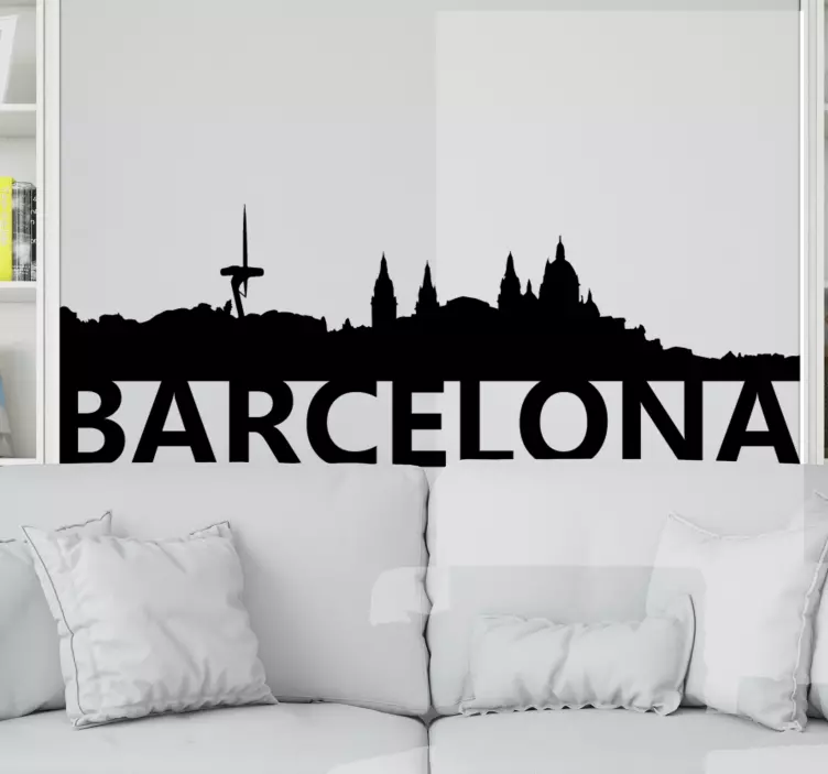 Country sticker barcelona skyline outline - TenStickers