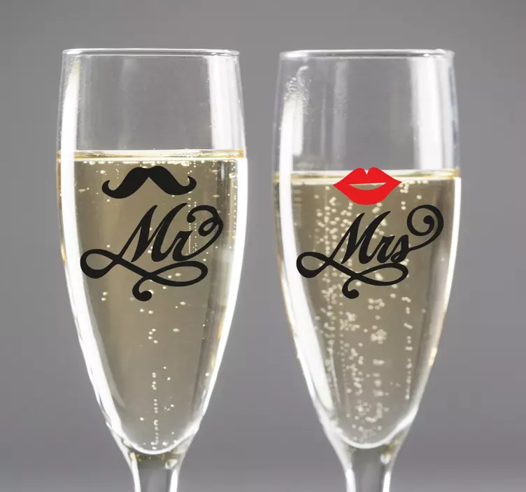 Couple Toasting Glasses wedding sticker - TenStickers