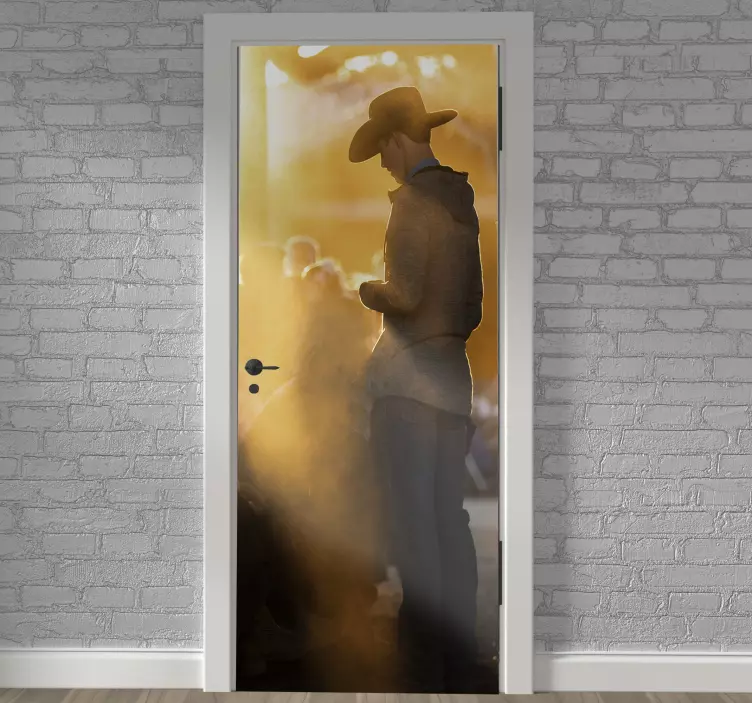 Cowboy Hat Silhouette door sticker - TenStickers