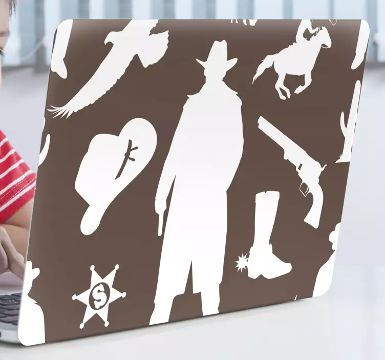 Cowboy Silhouette Scene laptop skin - TenStickers