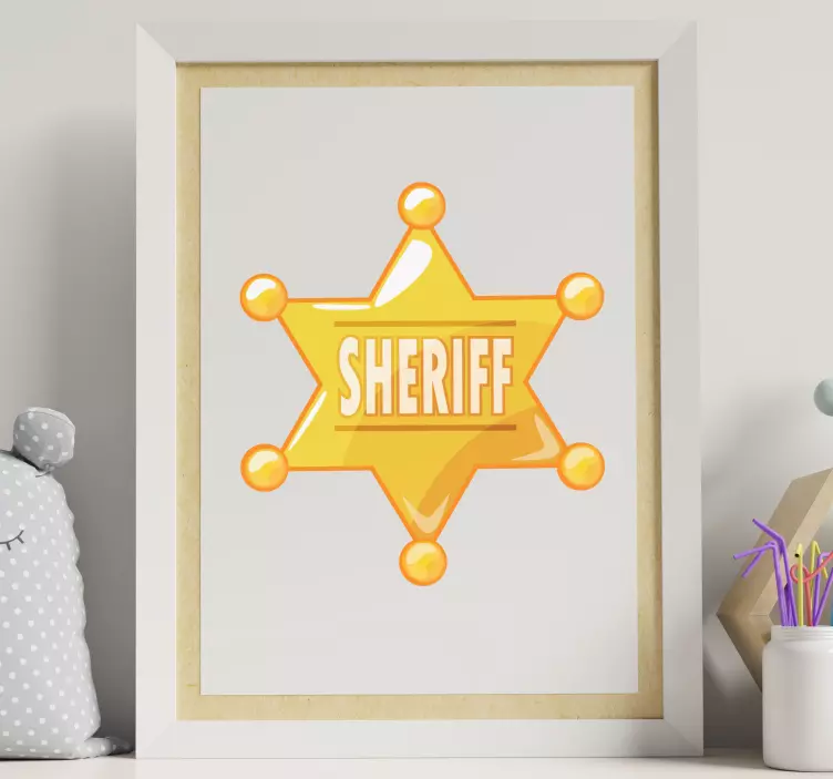 Cowboy star with name  wall sticker - TenStickers