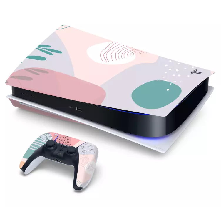 Creative pastel painted PS5 sticker - TenStickers