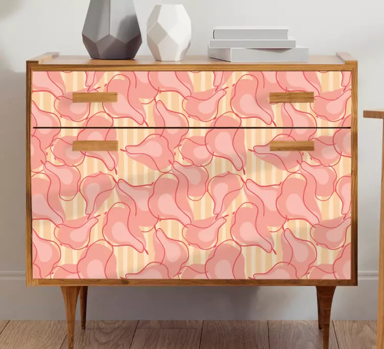 Creative pattern pink pears furniture sticker - TenStickers