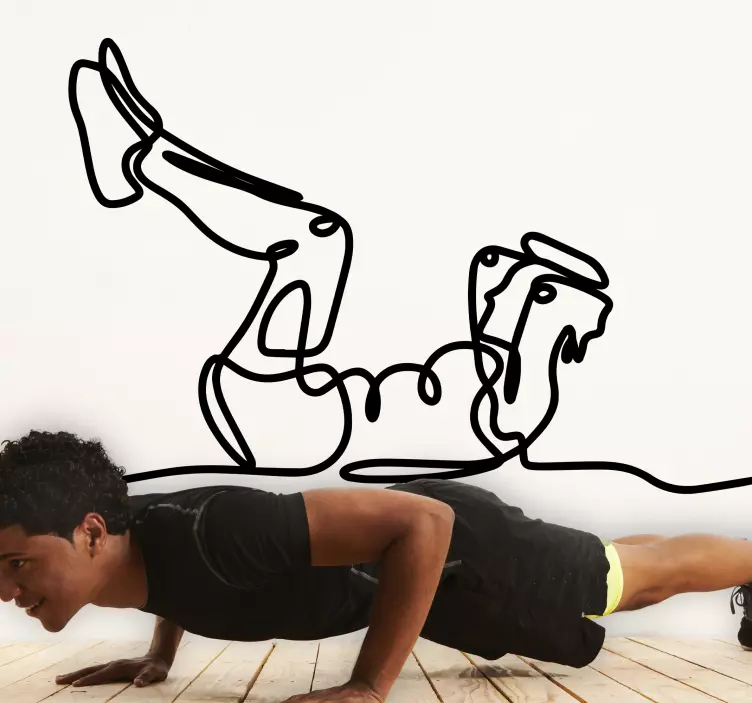 Crunches silhouette wall sticker - TenStickers