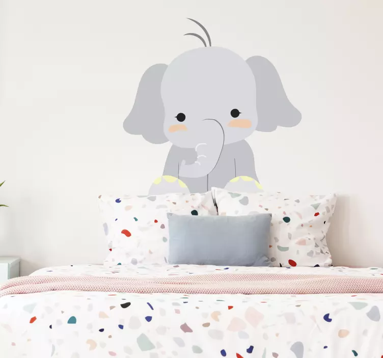 Cuddly Elephant Kids Sticker - TenStickers