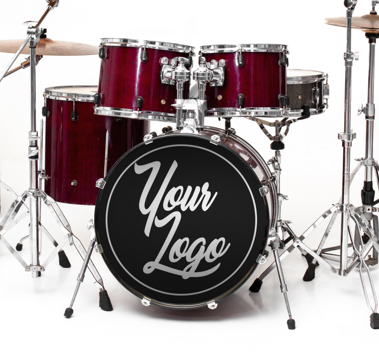 custom bass drumheads rock sticker - TenStickers