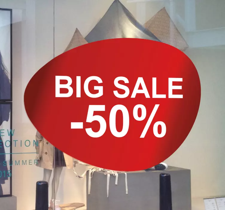 Customisable Red Shop Window Sticker - TenStickers