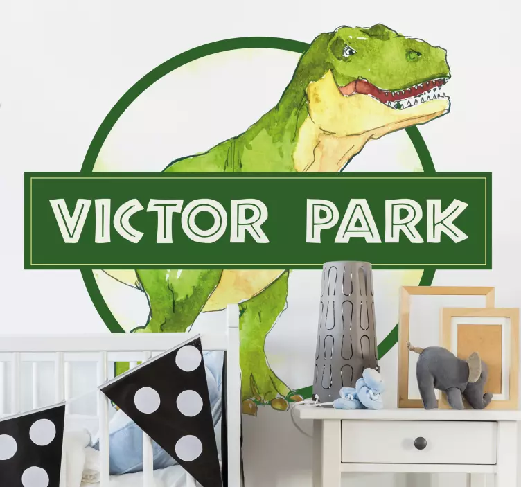 Customised dinosaur sign dinosaur wall sticker - TenStickers