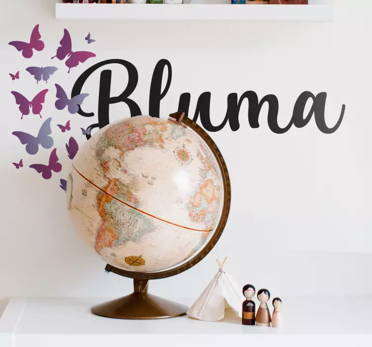 Customizable Butterfly Name wall stickers quotes - TenStickers