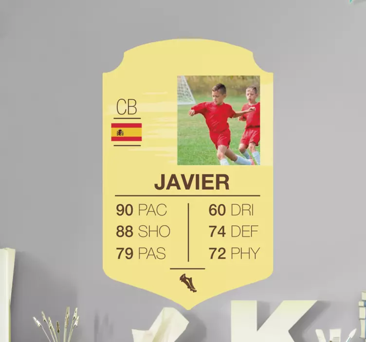 Customizable  card player football decal - TenStickers