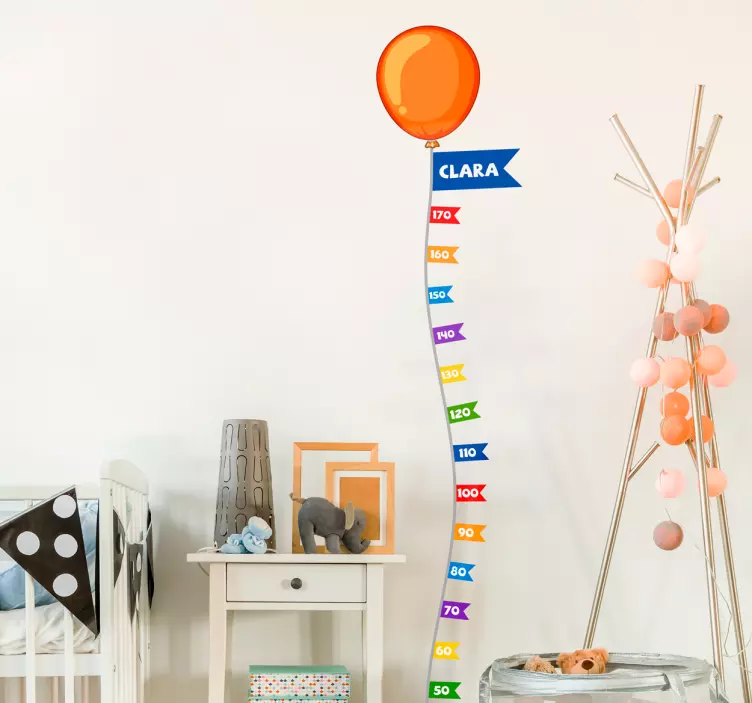 Customizable globe meter height chart decal - TenStickers