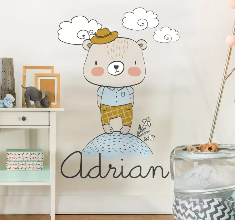 Cute Bear Character kid's sticker - TenStickers