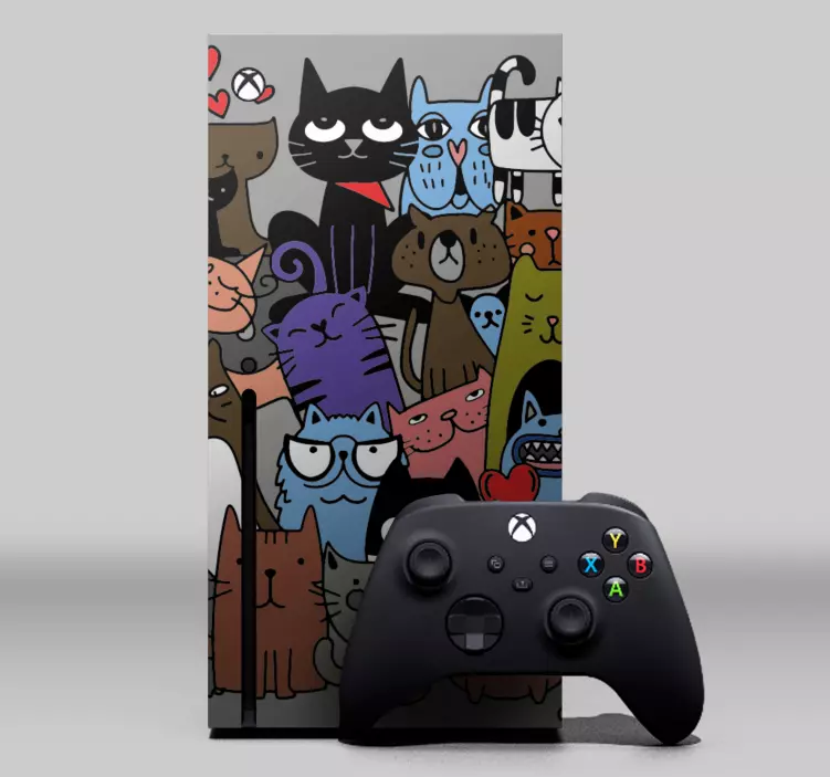 Cute colorful cats with black xbox skin - TenStickers