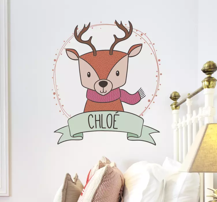 Cute Deer Character cat sticker - TenStickers