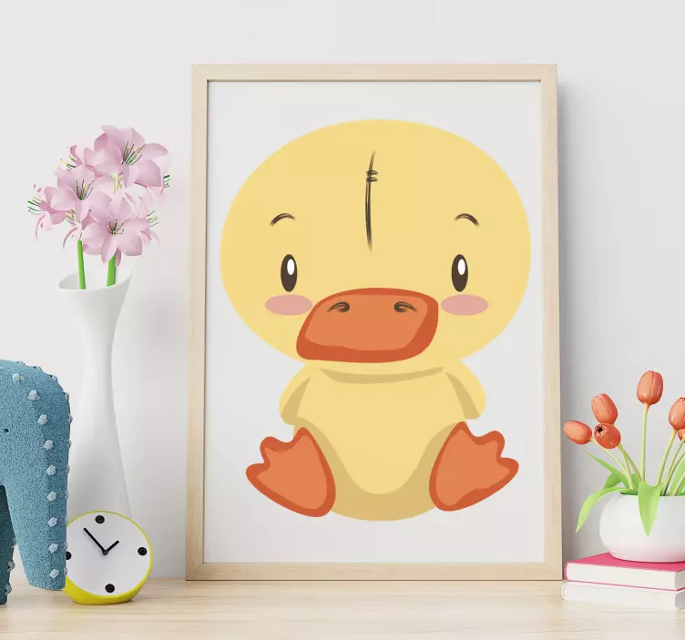 Cute Duckling Illustration kid's sticker - TenStickers