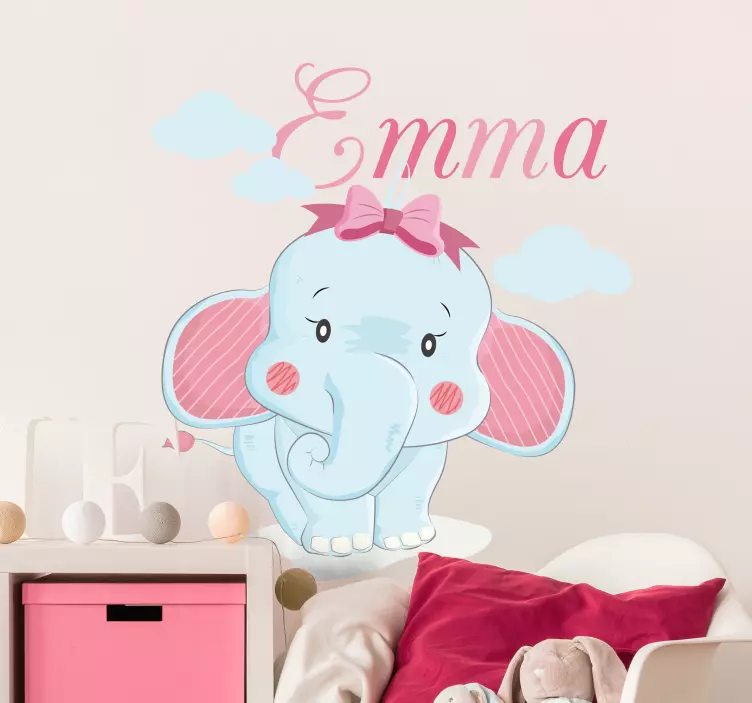 Cute Elephant Character kid's sticker - TenStickers